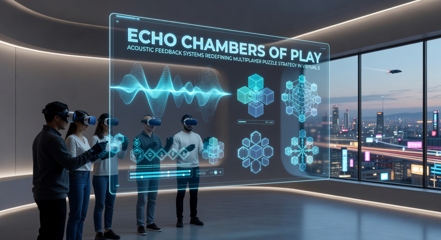 Players engaging with acoustic puzzle strategies in a virtual sports arena environment