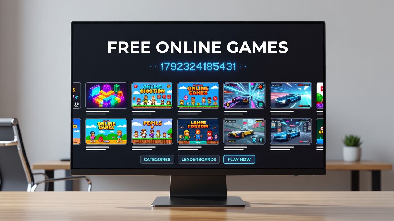 Players engaging with different free online game genres on screens