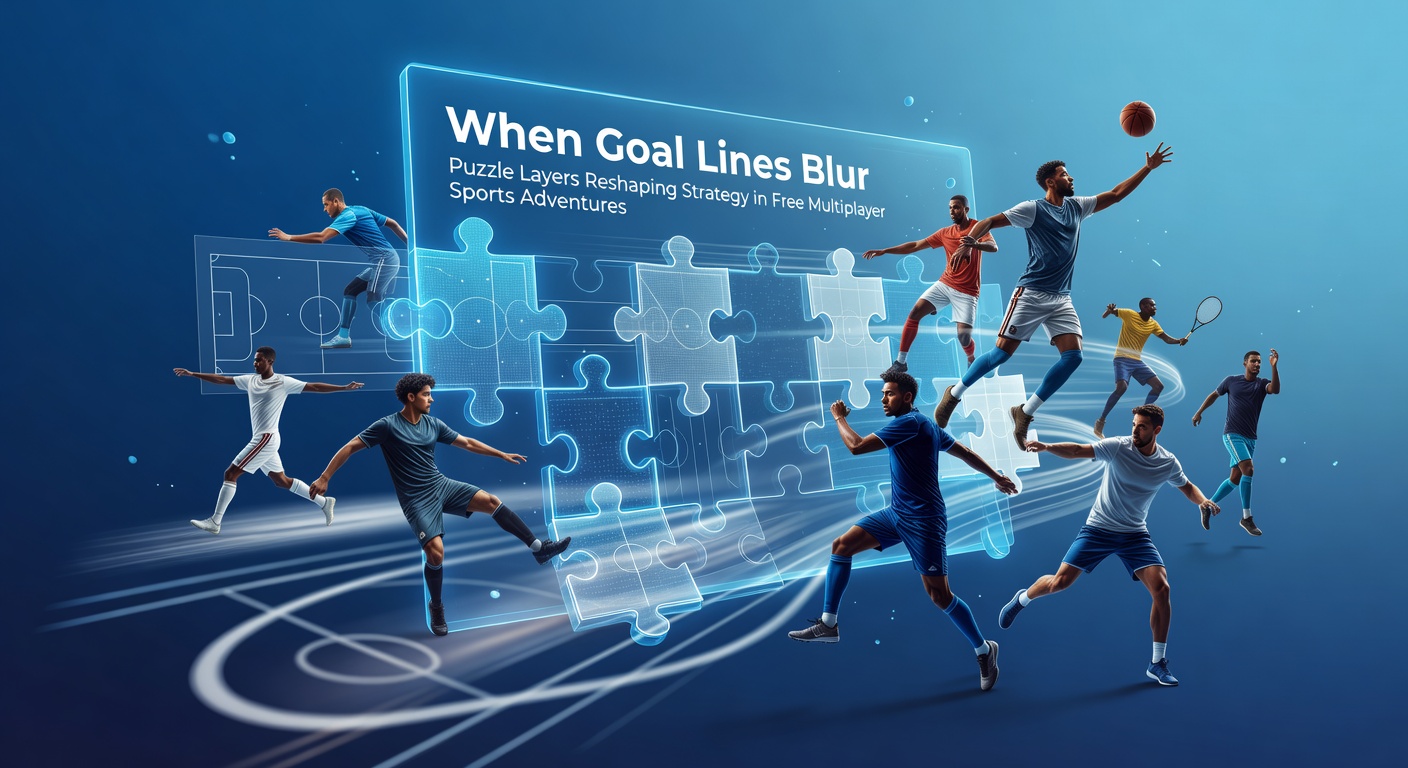 Multiplayer sports game interface showing puzzle overlays on a soccer field during live matches