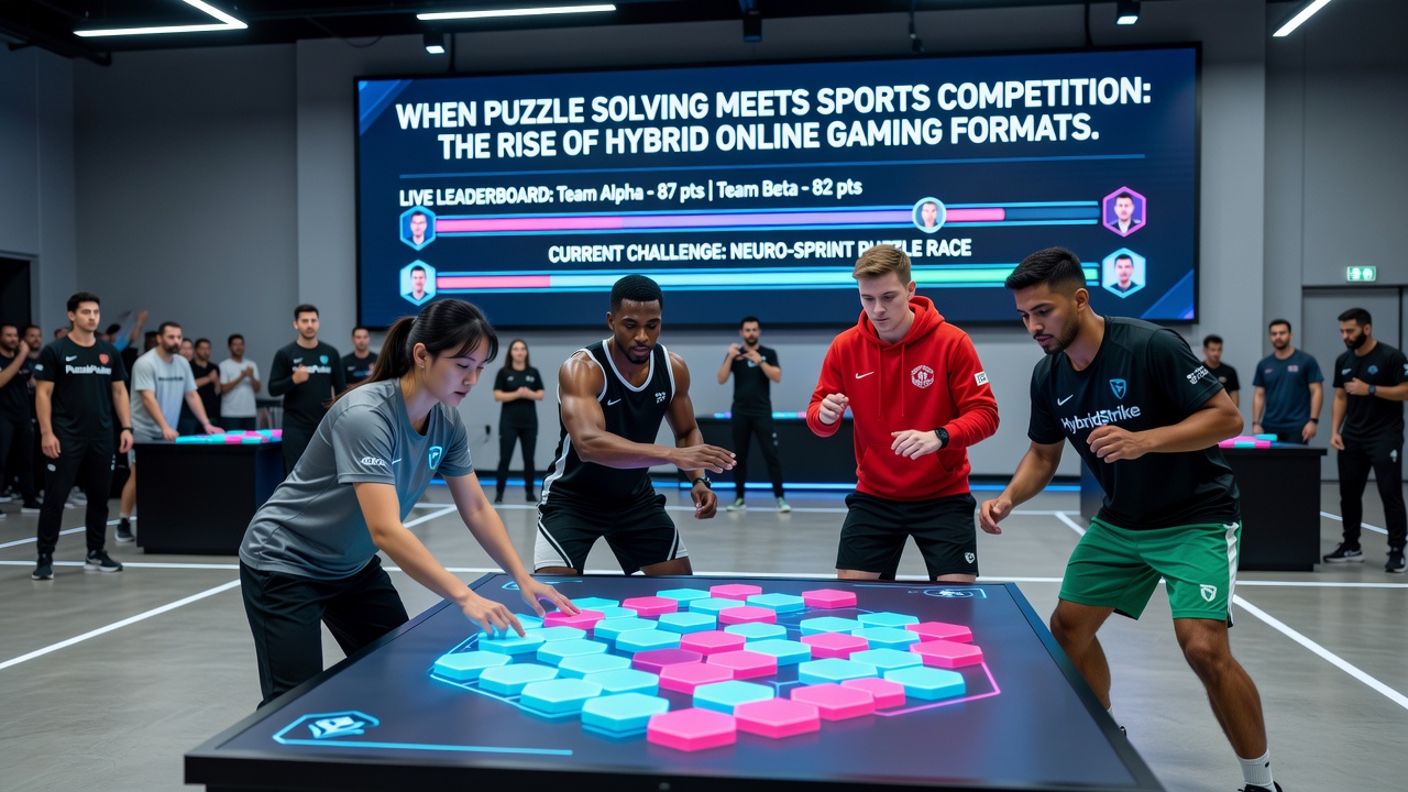 Competitive online tournament interface displaying hybrid puzzle and sports scoring elements